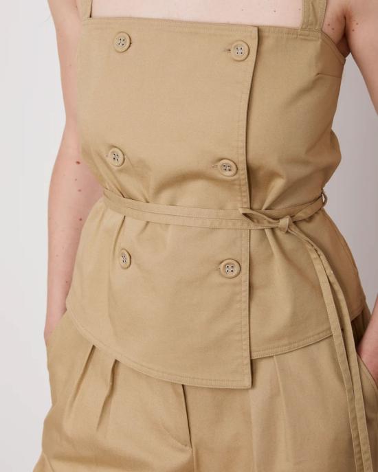 25SS 오피신 제네랄 민소매 티셔츠 S25WTOP057 TAN Yellow - OFFICINE GENERALE