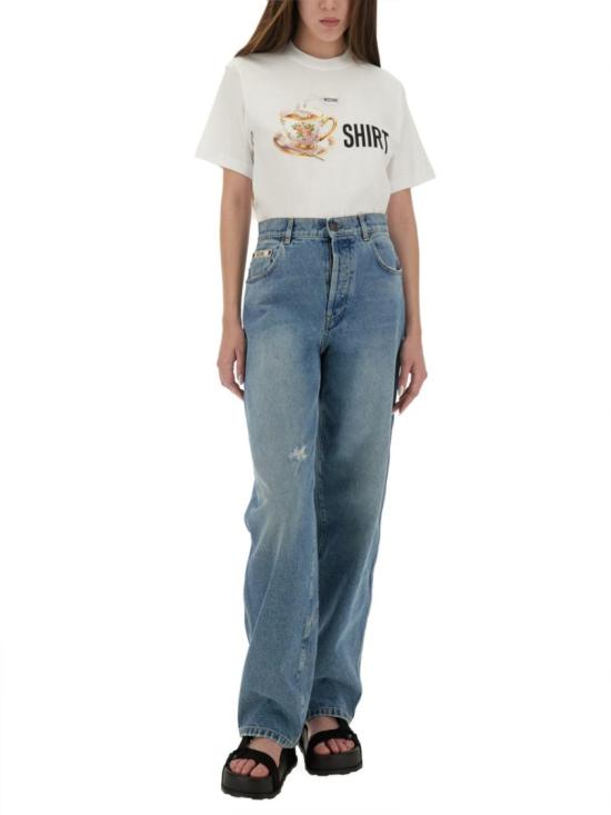 25FW 모스키노 탑 07225541 1001 White - MOSCHINO
