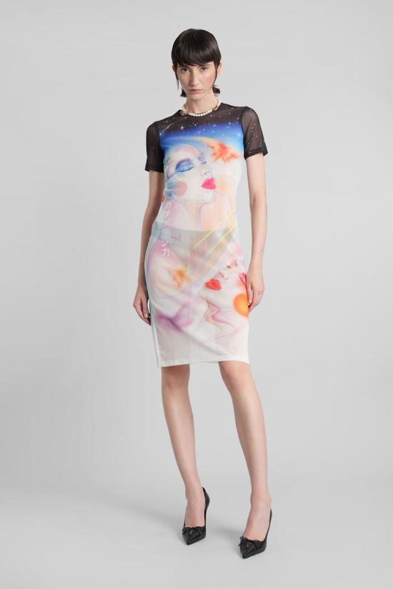 25FW 카사블랑카 미디 원피스 422900 WPF25 JDR 010 MULTICOLOR