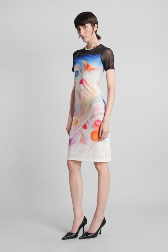 25FW 카사블랑카 미디 원피스 422900 WPF25 JDR 010 MULTICOLOR - CASABLANCA