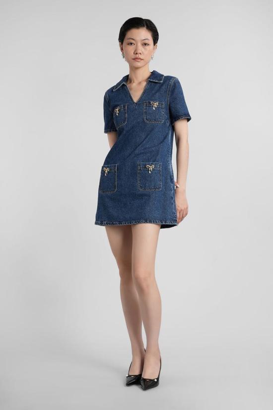 25FW 셀프 포트레이트 데님 원피스 422953 PF25 812S BLUE