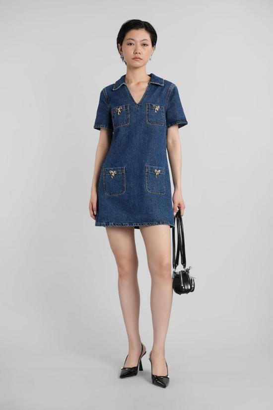 25FW 셀프 포트레이트 데님 원피스 422953 PF25 812S BLUE - SELF PORTRAIT