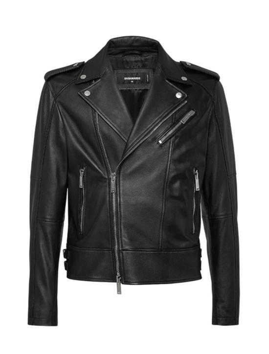 25FW 디스퀘어드2 바이커 자켓 S74AM1329SY1491900 Black