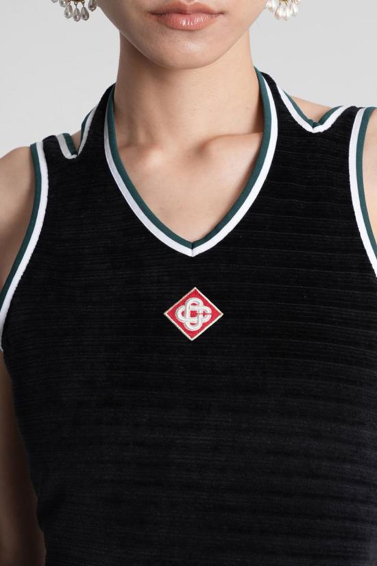 25FW 카사블랑카 숏 원피스 422691 WPF25 DR 147 Black - CASABLANCA