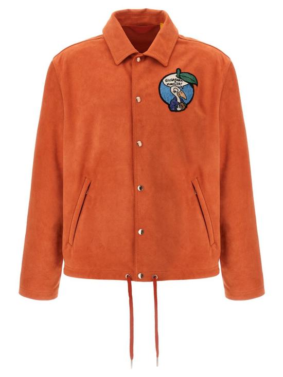 25FW 몽클레어 몽클레어 x 길가 팜 디자인 바이 도널드 글로버 네이벌 스웨이드 셔츠 자켓 K24021A00008M6348335 ORANGE