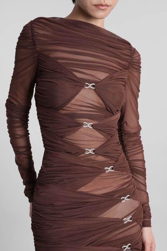 25FW 마흐앤마흐 숏 원피스 422752 PF25 CD402 TU01 BROWN - MACH&MACH