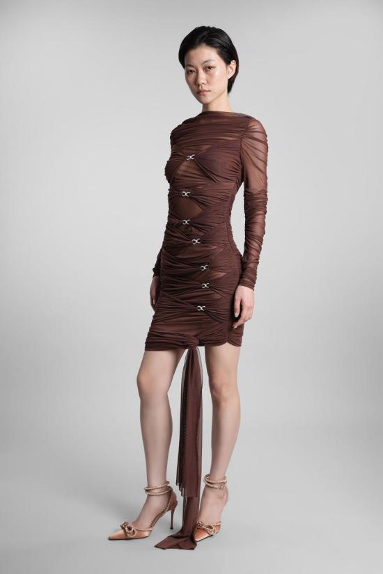 25FW 마흐앤마흐 숏 원피스 422752 PF25 CD402 TU01 BROWN - MACH&MACH