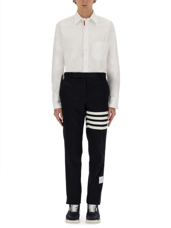  톰브라운 옥스포드 클래식 그로그랭 플래킷 셔츠 MWL010E F0313100 White - THOM BROWNE