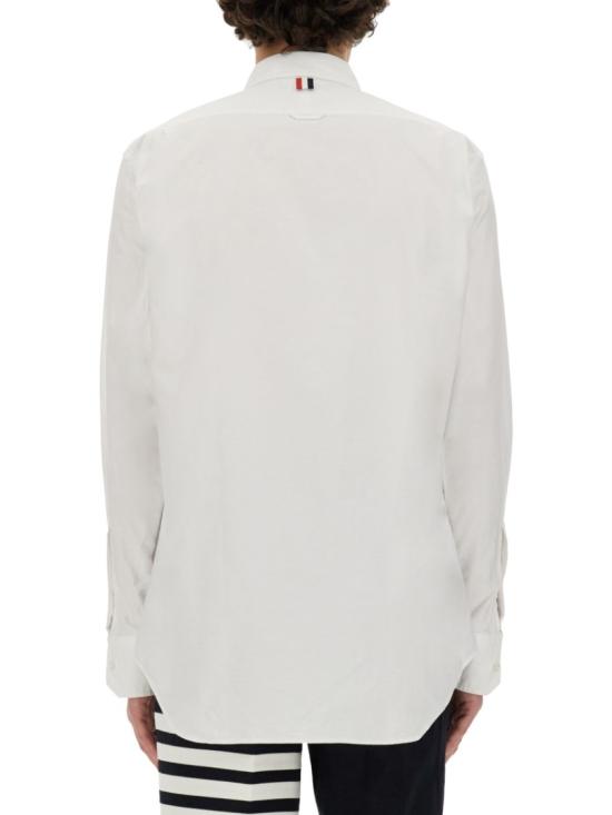 톰브라운 옥스포드 클래식 그로그랭 플래킷 셔츠 MWL010E F0313100 White - THOM BROWNE