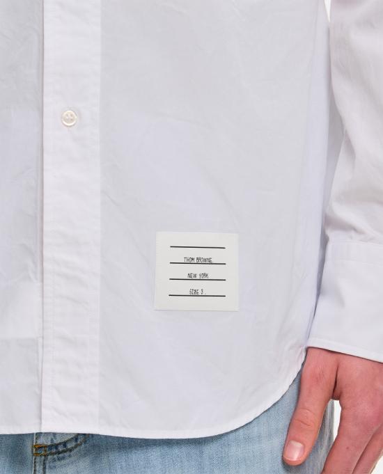 톰브라운 그로그랭 플래킷 솔리드 포플린 셔츠 MWL010E03113100 White - THOM BROWNE