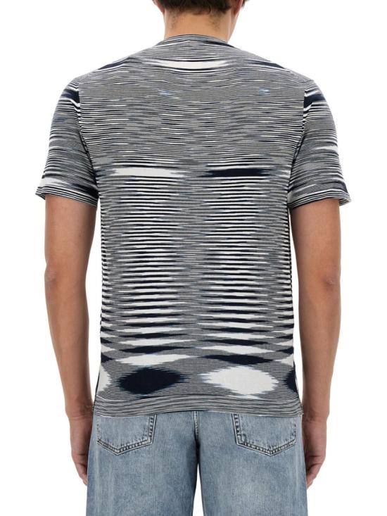  미소니 반팔 티셔츠 UC23SL03 BK013BF7050 Blue - MISSONI