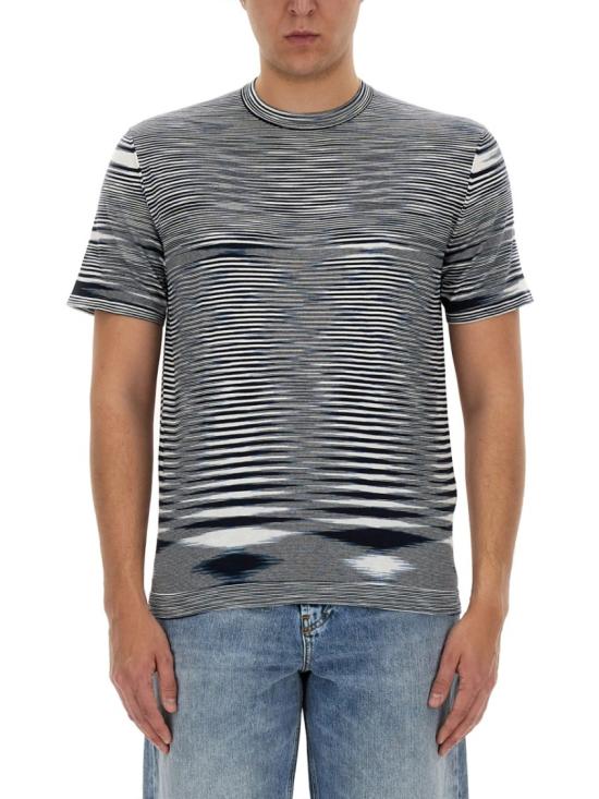  미소니 반팔 티셔츠 UC23SL03 BK013BF7050 Blue