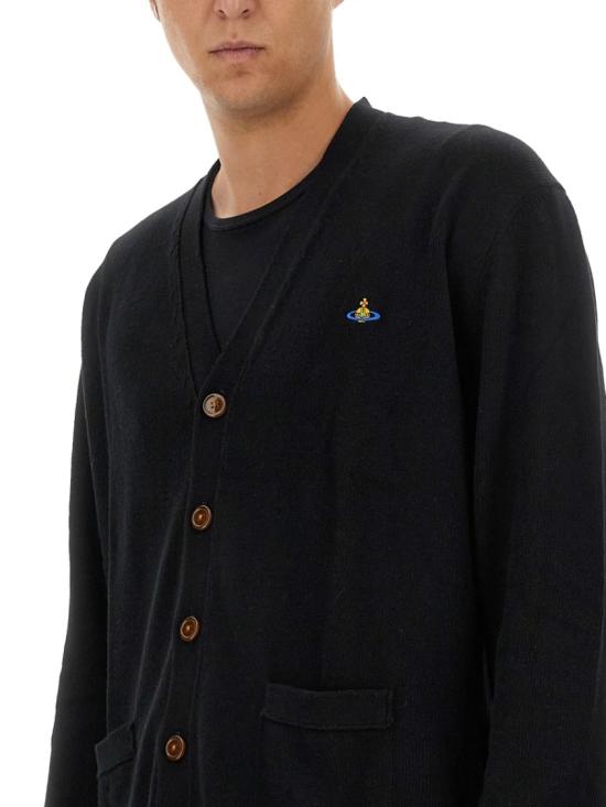  비비안웨스트우드 알렉스 로고 자수 가디건 알렉스 로고 자수 가디건 27010014 Y0021N401 Black - VIVIENNE WESTWOOD