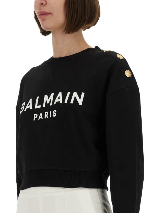 25FW 발망 탑 EF1JQ002BB02 EAB Black - BALMAIN