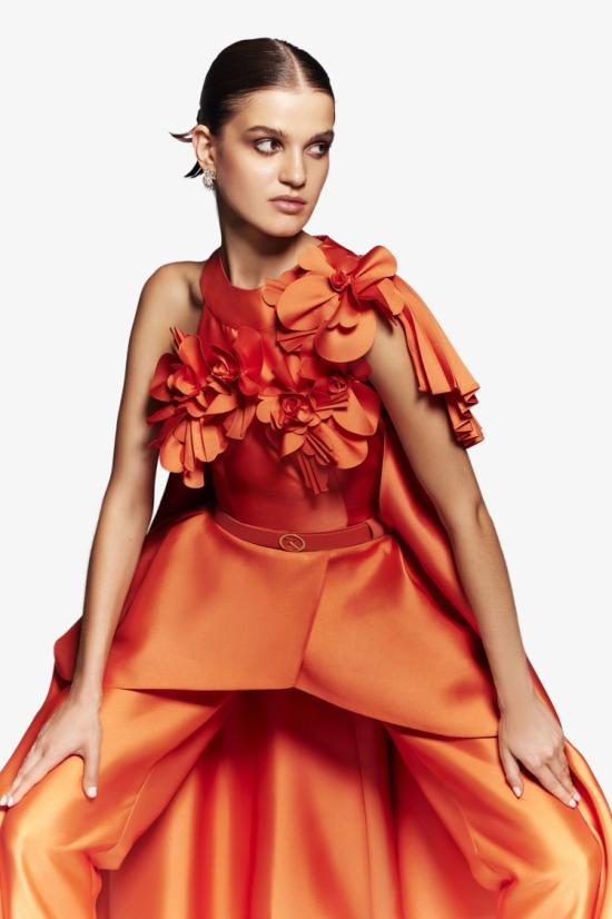  사이드 코베이시 점프수트 비대칭 컷과 매칭 자수가 있는 미카도 - SAIID KOBEISY