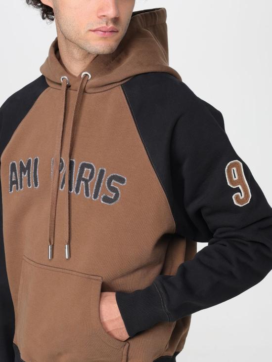 25FW 아미 ADC 로고 자수 레글런 후디 HSW7687472 162 Brown - AMI