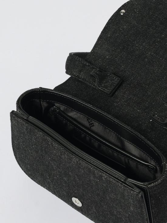 26SS 디젤 1DR 아이코닉 워시드 데님 숄더백 X08396P6901 T8013 Black - DIESEL