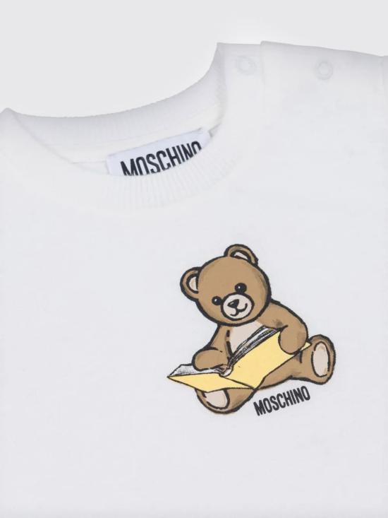 25FW [키즈] 모스키노 티셔츠 MSM047LAA10 10063 White - MOSCHINO