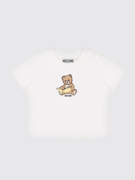 25FW [키즈] 모스키노 티셔츠 MSM047LAA10 10063 White