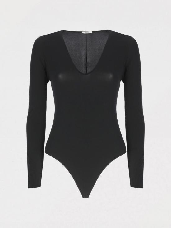 25FW 월포드 긴팔 티셔츠 79291 7005 Black - WOLFORD