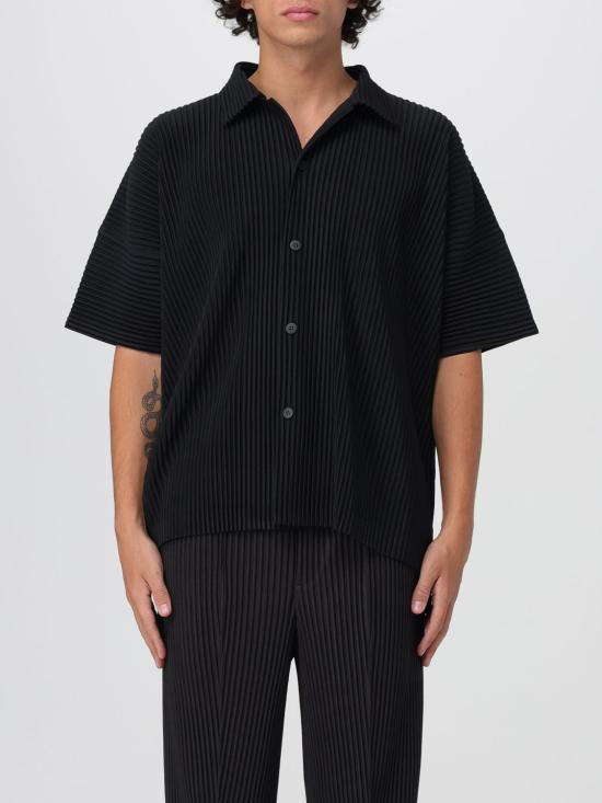 25FW 옴므 플리세 이세이 미야케 반팔 셔츠 HP58JJ072 15 Black