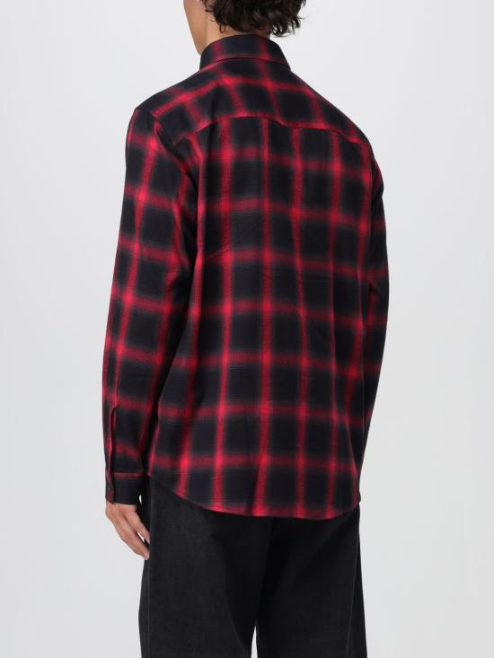 25FW 디젤 S-심플리 체크 셔츠  A185020HGBT 9XXA Red - DIESEL