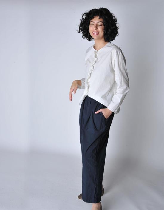  Manuelle Guibal 크롭 팬츠 마누엘 기발 녹턴 베이브 빅 팬츠 네이비 - OTHER BRANDS