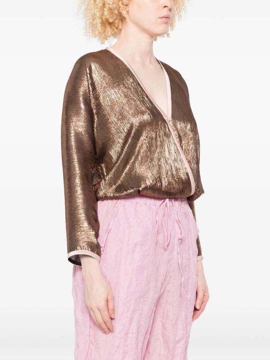  포르테포르테 블라우스 Forte Forte Froissé Lamé 기모노 셔츠 푸드르 - FORTE FORTE