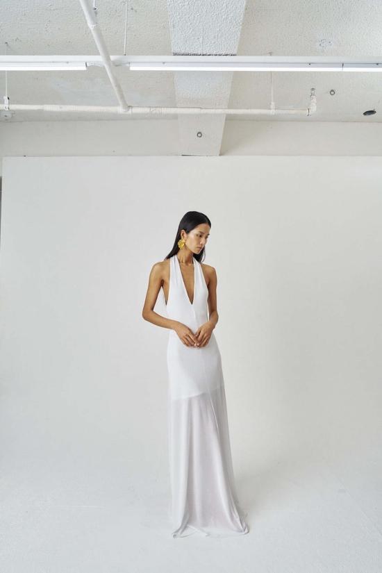  더 엔케이씨 스토어 롱 원피스 Nkc 스토어 리아 홀터 드레스 화이트 - The NKC Store