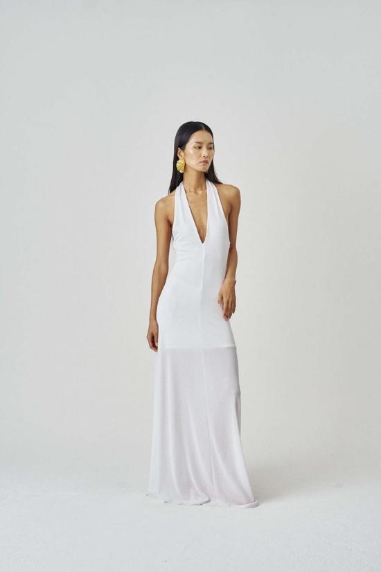  더 엔케이씨 스토어 롱 원피스 Nkc 스토어 리아 홀터 드레스 화이트 - The NKC Store