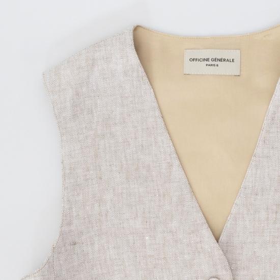 25SS 오피신 제네랄 베스트 S25WTLG405 NATURAL Grey - OFFICINE GENERALE