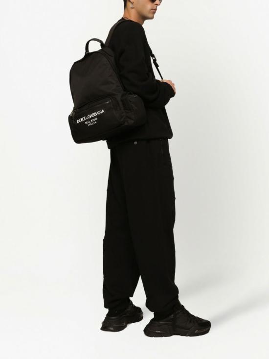 25FW 돌체앤가바나 러버라이즈드 로고 나일론 백팩 BM2197AG1828B956 Black - DOLCE & GABBANA