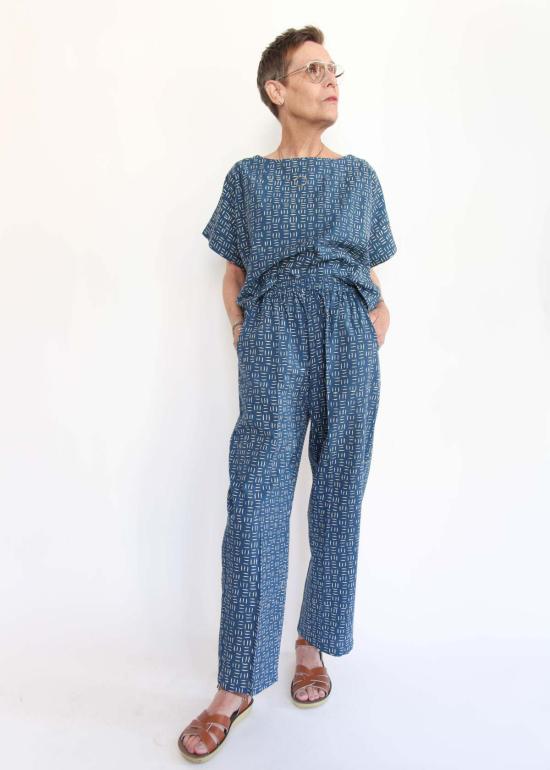  Maelu Designs 스트레이트 팬츠 라운지  인디고 트위기 - OTHER BRANDS