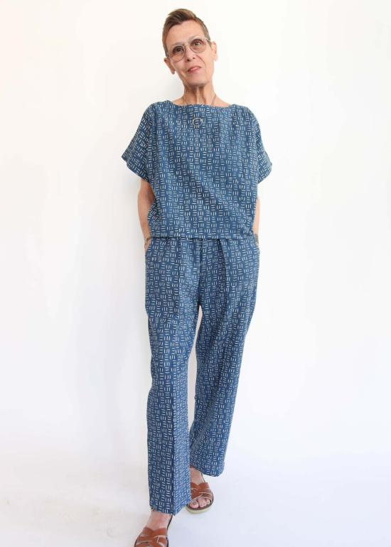  Maelu Designs 스트레이트 팬츠 라운지  인디고 트위기 - OTHER BRANDS