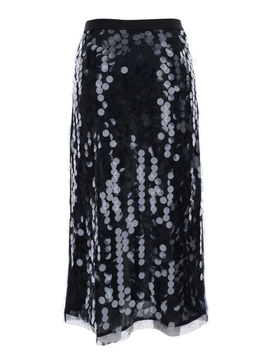 25FW 세미쿠튀르 미디 스커트 S5WQ24Y690 Black - SEMI-COUTURE