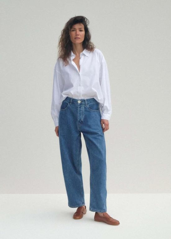  제시 캄 데님 팬츠 제시 캠 캘리포니아 와이드 진 카우보이 블루 - JESSE KAMM