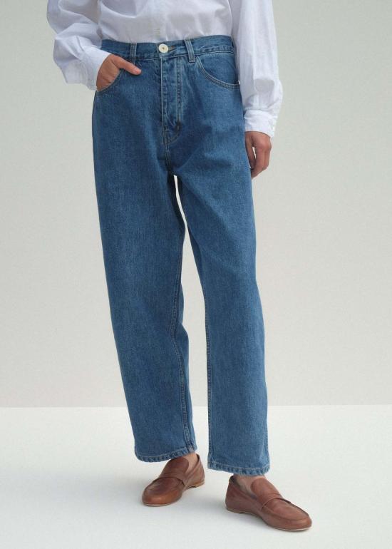  제시 캄 데님 팬츠 제시 캠 캘리포니아 와이드 진 카우보이 블루 - JESSE KAMM