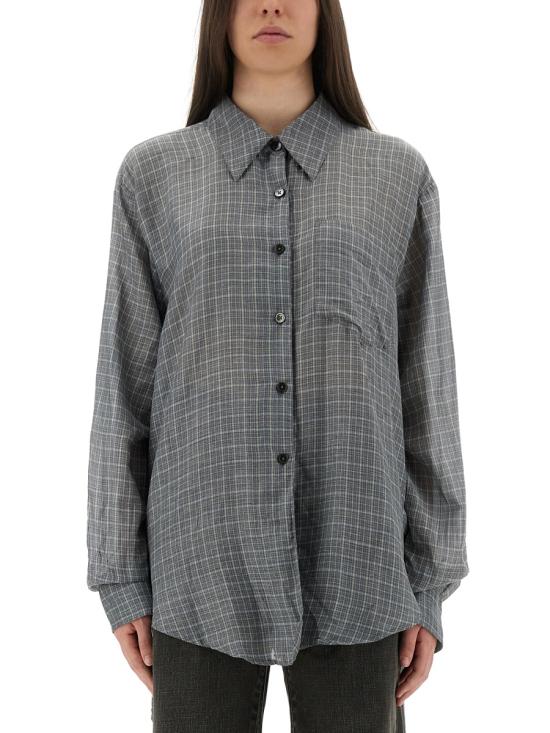 25SS 아워레가시 블라우스/셔츠 W2252AP PICNICCHECKCOTTONSILK GREY