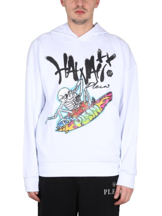  필립 플레인 후드 티셔츠 SACCMJB2907 PJO002N01 White