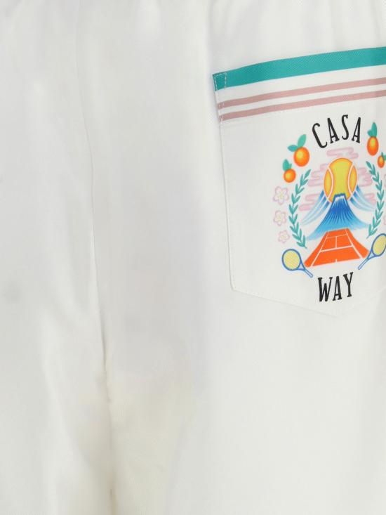 25FW 카사블랑카 숏팬츠 MPF25TR01206 CASAWAY WHITE - CASABLANCA