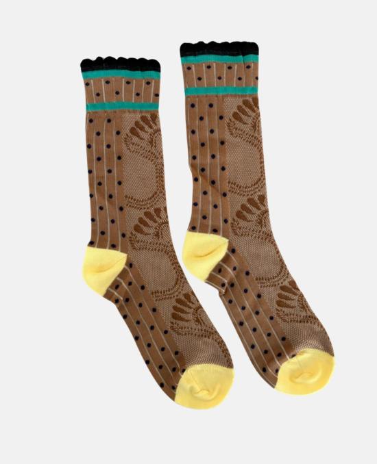  익스퀴짓 제이 양말 절묘한 J 파올리나 자카드  월넛/카스피안 - EXQUISITE J