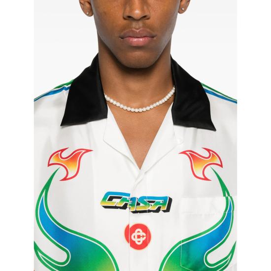 25FW 카사블랑카 긴팔 셔츠 SH 006 01 FLLAU WHITE - CASABLANCA