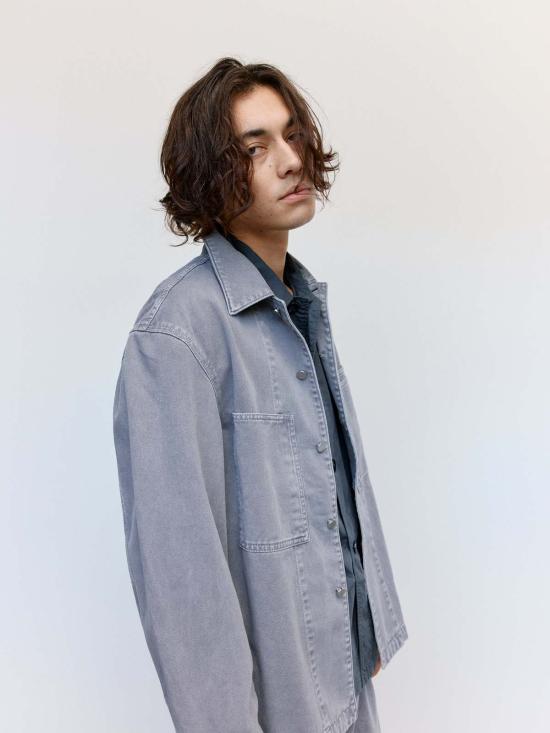  르메르 데님 자켓 헤더 데님 워크웨어 오버셔츠 - LEMAIRE