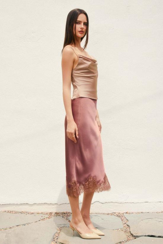  아잘레아 롱 스커트 아잘리아 슬론 레이스 미디 스커트 - AZALEA