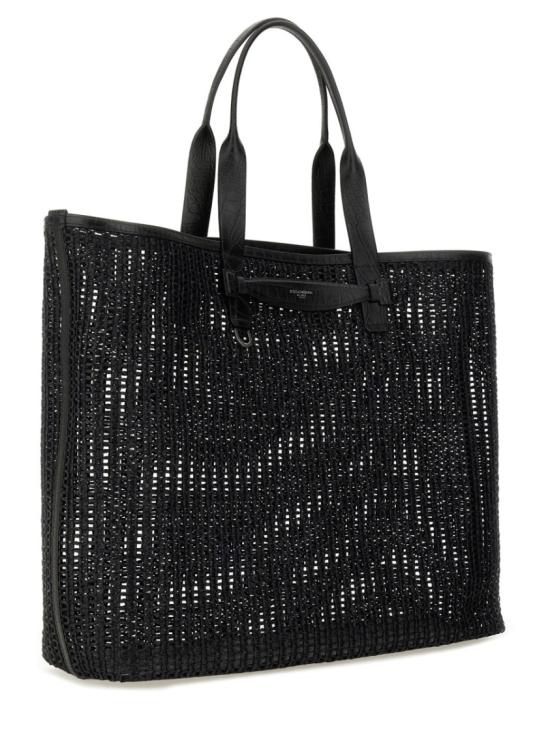  돌체앤가바나 Woven mesh and calfskin 쇼퍼백 BM2453 A9O948B956 Black - DOLCE & GABBANA