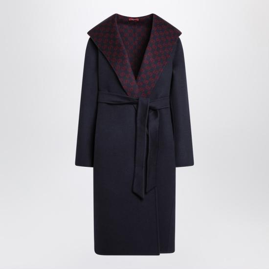  구찌 리버서블 GG 실크 울 블렌드 코트 793634ZAQW0 Blue