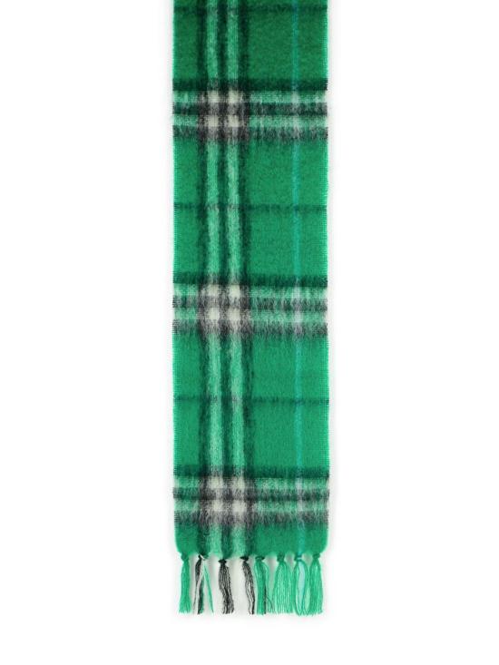 25FW 버버리 체크 모헤어 울 스카프 8112968C3082 GREEN - BURBERRY