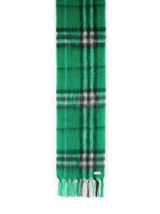 25FW 버버리 체크 모헤어 울 스카프 8112968C3082 GREEN