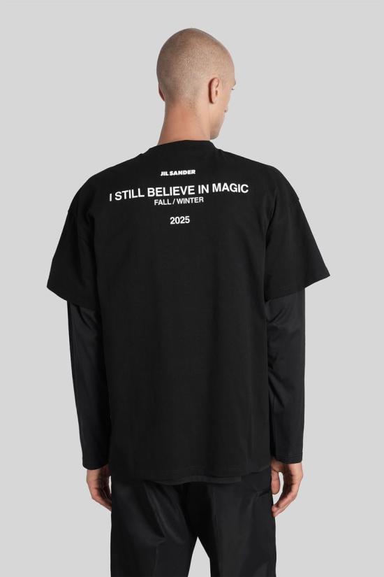 25FW 질샌더 반팔 티셔츠 422404 J61GC0001J20332 Black