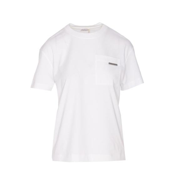 25FW 브루넬로 쿠치넬리 반팔 티셔츠 M0T81EC710C6159 WHITE